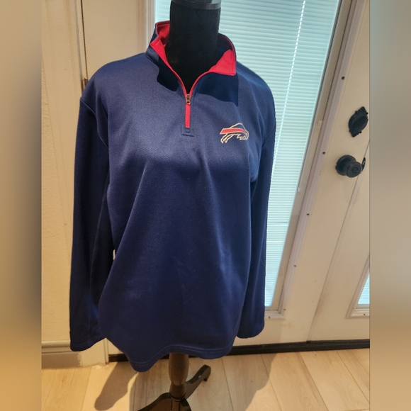NFL Buffalo Bills Men's Blue Half-Zip Sweater. Large - Picture 1 of 6
